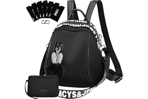 Eshow Mochila Mujer Pequeña con Múltiples Bolsillos, Bolso Casual para Viaje Escuela Compras Trabajo y Universidad