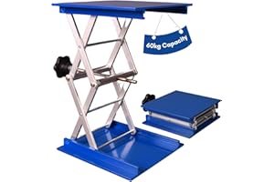 THE LABSALES COMPANY Labsales Heavy Duty Lab Jack stand, Stainless Steel Scissor Lift for laboratory Instruments & Reagent Bottles, Low Profile, Adjustable Height, Capacity Up To 60kg, Multiple Sizes (150mm x 150mm 60kg)