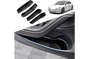 Karltys Door Side Storage Box for Refresh Tesla Model 3 Highland Accessories 2024 2025 2026, TPE Car Door Side Organizer Tray, Front Rear Slot Pockets Protector with Non-Slip Liner (4PCS)