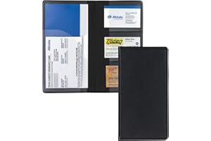 Samsill Car Registration Holder, Vehicle Glovebox Organizer Wallet for Insurance Documents, Leatherette, Key Contact Information Cards, Black