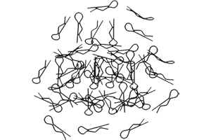 chiwanji Clips de Cuerpo RC Doblado Springy R Pins Piezas de Repuesto Negras para 1/12 1/10 RC Car Crawler Truck Buggy Shell (Paquete de 50)