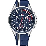 Tommy Hilfiger Analogue Multifunction Quartz Watch for Men with Blue Silicone Bracelet - 1791859
