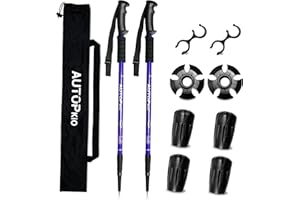 ‎AUTOPKIO AUTOPkio Nordic Walking Stöcke, Wanderstöcke Verstellbar Walking Stöcke Teleskop 7075 Aluminium Trekkingstöcke mit Gummipuffers für Damen & Herren, Trekking Wandern