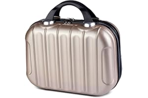 Balakaka Neceser de Viaje Rigido 10L, 14 Pulgadas Neceser de Viaje con Asa y Cintas Elásticas de Sujeción, Impermeable ABS Estuche Maquillaje Mujer Se Puede Colgar en el Equipaje