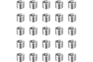 Kvartsman 25 st gänginsats M3 x 0,5 x 1,5 D (4,5 mm) gänghylsa rostfritt | Enskruvsmutsmutter, gängadapter-set, skruvgänghylsa för bilreparationer, möbelprojekt, mekanisk