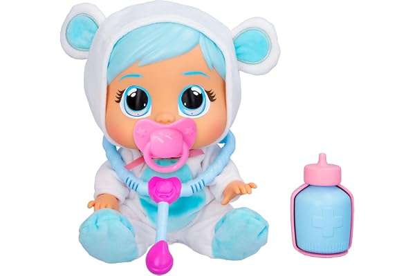 Gråtande Baby Loving Care Kristal, Baby Doll, med 4 Tillbehör för att leka läkare, gråter också riktiga tårar, leksak för flickor och pojkar från 18 månader