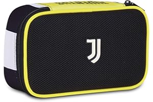 Seven Juventus Piórnik szkolny Quick Case, czarny, kompletny uchwyt na długopisy, ołówki, kolory, szkoła podstawowa i średnia, dziecko, piłka nożna, czarne, nowoczesny