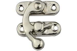12 PCS XIAOBUU Horn Clasp Hook Vintage Buckle Hook Latch Hook Hasp with Screws for Wood Jewelry Box Decoration (Silver)