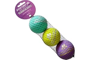 SPORTSPET Tough Bounce Dog Balls, Rubber Dog Ball, Near Indestructible Fetch Toy for Dogs, Tennis Ball Size (65mm) Pack of 3