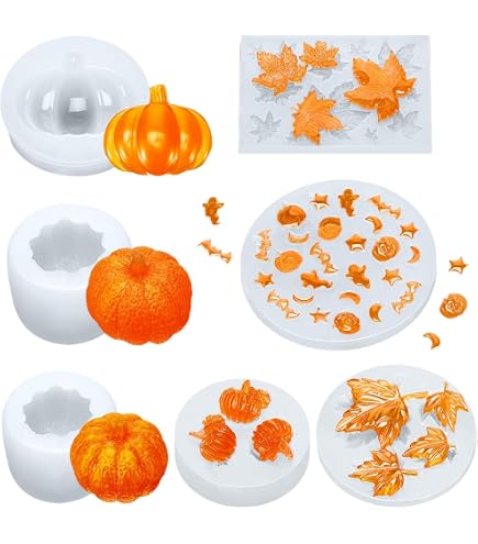 Lot De 3 Moules à Bougies Halloween En Silicone Forme Citrouille - Tailles Différentes - Pour Résine, Cire, Savon - 2