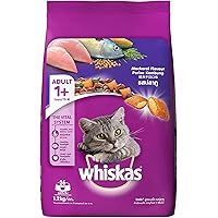 Whiskas Adult (+1 year) Dry Cat Food, Mackerel Flavour, 1.2kg Pack