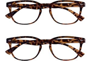 OPULIZE UV Reader Marron Écaille Lunettes de Lecture Valeur Pack 2 Designer Style Hommes/Femmes UVR2Pk014 +2,00