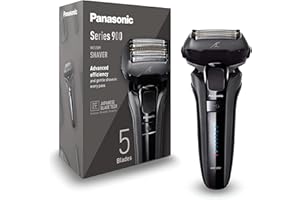 Panasonic ES-LV6U Wet & Dry 5-Blade Electric Shaver for Men - Precise Clean Shaving, Black - UK 2 pin plug