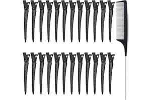 MELLIEX 24pcs Pince Cheveux 3,5 pouces Pinces à Bec de Canard Clips de Coiffure en Métal avec Peigne de Style
