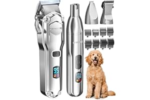 ‎ONEISALL oneisall 4 in 1 Hundeschermaschine dickes/dichtes Fell, Leise Profi Schermaschine/Pfotentrimmer/Nagelschleifer für kleine und große Hunde Katzen, 4h Akku