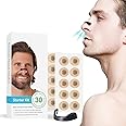 NALACAL 30 Count Breathing Nasal, Strip Starter Kit, Boost Oxygen, Reduce Snoring, Improve Sleep Quality, Sweat Resistant, Skin Safe Nasal Strips, Extra Strength Snoring Solution (Black Round)