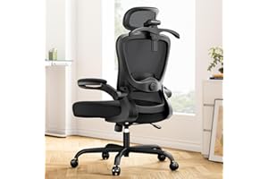 ‎MARSAIL Marsail Bürostuhl Ergonomisch Schreibtischstuhl hat Verstellbarer Lordosenstütze Kopfstütze und Armlehne Höhenverstellung und Wippfunktion, Deep Black