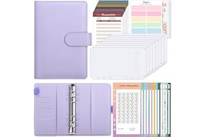 ‎SKYDUE SKYDUE Budget Planner Deutsch, Sparchallenge Budgetplaner, Sparbuch Für Geld Finanzplaner, Haushaltsbuch Mit Geldfächer, Cash Stuffing Challenge Binder, Sparbuch Umschlagmethode(Lila)