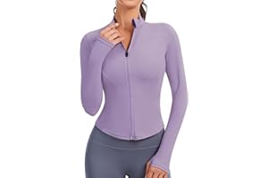 JoyGirl Sportjacke Damen Laufjacke Trainingsjacke Zip Up Slim Fit Sportlich Yoga Sportjacke Cropped Tops mit Daumenlöchern