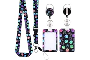 TIESOME Etui na identyfikator z wysuwaną smyczą, plastikowy uchwyt na karty z uroczym leniwcem, modna smycz na szyję, crossbody, ochraniacz na dowód osobisty, z odrywaną smyczą, dla pielęgniarki,