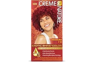 Creme of Nature, argan, trwała farba, kręcone do perwersyjnych włosów, z marokowym olejkiem arganowym, pokrywa 100% siwe włosy (56g), 7.6 Intensive Red