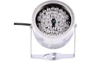 DAUERHAFT Luz infrarroja de visi髇 nocturna, IP65 resistente al agua y al polvo, para c醡ara CCTV de seguridad, de instant醤ea de polic韆 electr髇ica, con 48 luces LED de iluminaci髇 IR, l