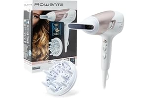 Rowenta Studio Dry CV5830 Secador de pelo 2300 W, Tecnología Effiwatts, 6 ajustes de velocidad/temperatura, Termocontrol, generador iónico, aire frío, difusor, cable 1.8 m, Blanco