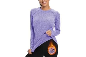 Soneven Camiseta Manga Larga Mujer Running Deporte Camisetas Térmica Elásticos Ropa Deportivo de Running Fitness Otoño Invierno