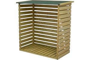 Woodside Treated Wooden Heavy Duty Log Store Garden Storage Shed