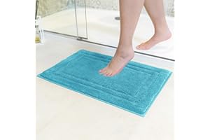 Decomira Alfombra de Baño Antideslizante | Alfombrilla súper Absorbente y Lavable a máquina | para el baño, la Ducha, la bañera o como Alfombra WC | Turquesa - 40x60 cm