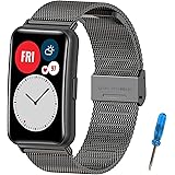 MIJOBS Cinturino di Ricambio in Metallo Compatibile con Huawei Watch Fit & Huawei Watch Fit Elegant Cinturino in Acciaio Inos