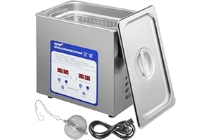 VEVOR Limpiador Ultrasónico, 3L Máquina de Limpieza Ultrasónica, 120W Máquina Limpiadora Ultrasónica con Temporizador y Calentador Digital LCD para Joyas, Gafas, Relojes, Metal, Dental, Laboratorio