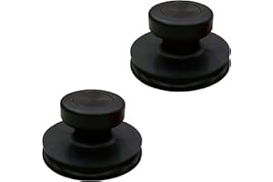 ALKAN Lot de 2 ventouses en caoutchouc plein de qualité supérieure avec poignée à bouton - Couleur : noir - Ventouse en verre - Diamètre : 85 mm (ventouse à une main).