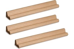 WedDecor Courbé Forme Lettre Tuile Support Mahjong Rangements Pièce de Rechange Pièce Support Alphabet Plateaux pour Épellation Jeu, Nom Étiquettes, en Bois Planche Jeux, Art Artisanat, 19cm