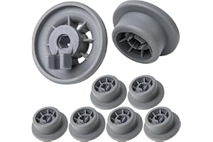 Korgrullar för diskmaskiner, 8 st, grå, Ø 26 x 10 mm rullar, diskmaskinsrullar universal för de flesta diskmaskiner, ersättni