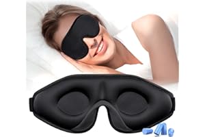 Gritin 100% Blackout Sleep Masks for Women & Men - Zero Pressure Sleeping Mask- Ergonomic Design 3D Cutout Eye Movement Friendly, Ultra Soft & Comfortable for Nap/Travel