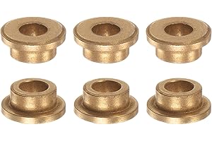 QUARKZMAN 6pz Flangia Cuscinetto Manicotto 6mm Alesaggio x 10mm OD x 6mm Lunghezza x 2mm Flangia Spessore, Bronzo Boccola Autolubrificante Boccole Manicotto per Attrezzature Industriali