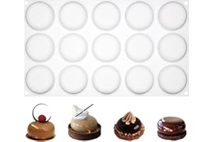 FUNSHOWCASE Stampo in silicone con 15 cavità arrotondate per cavità 4,6 x 4,6 x 1,8 cm