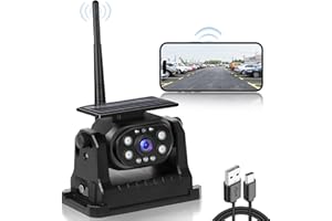 Telecamera Retromarcia Auto Solare Senza Fili HD 1080P Wifi Ricarica Solare e Tipo C, Magnetica Telecamera Posteriore Impermeabile, Visione Notturna Telecamera per Auto Camion, Camper 9-36V Hodozzy