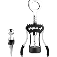 ipow Multifunktions Winged Korkenzieher mit Weinstopper, Kaspelheber & Flaschenöffner für Weinflaschen Bier im Bar, Haus…