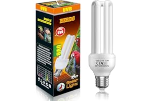 GlowUp UVB 2.4 Bombilla para aves, 2.4 UVB Lámpara para Pájaros 20W E27 Bombilla para Pájaros, Loros, Reptiles