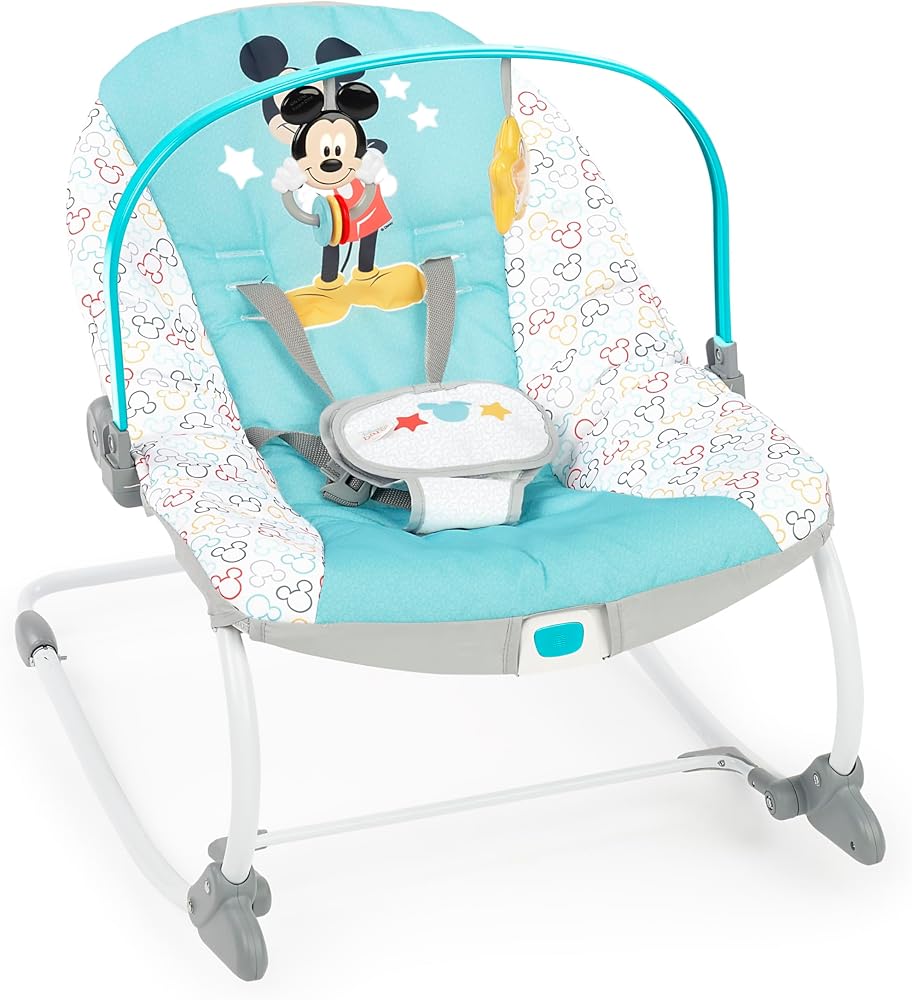 Bright Starts Disney Baby Mickey Mouse Titreşimli ve Çıkartılabilir Oyuncak Barlı Bebekten Yürümeye Başlayan Salıncaklı Oyuncak - Yeni Doğan ve Üzeri