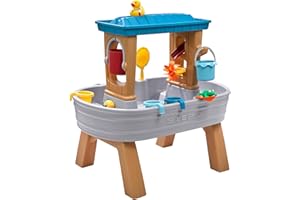 Step2 Rain Showers Splash Tub Mesa de Agua, Gris y marrón | Mesa de Agua y Arena con 13 Accesorios | Juegos de Agua, Juegos de Agua para Niños, Juegos Agua jardín | Juegos Jardin Niños