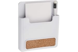 Spectrum Diversified Magnetischer Notizblock und Stiftehalter mit Korkstreifen, Weiß