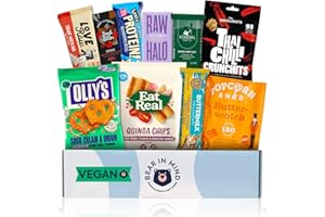 BEAR IN MIND Vegan Hamper: Premium Vegan Treats Hamper & Gift Box - Ultimate Vegan Hampers Gift Baskets for Men & Women - Vegetarian Hamper Gifts for Veganuary