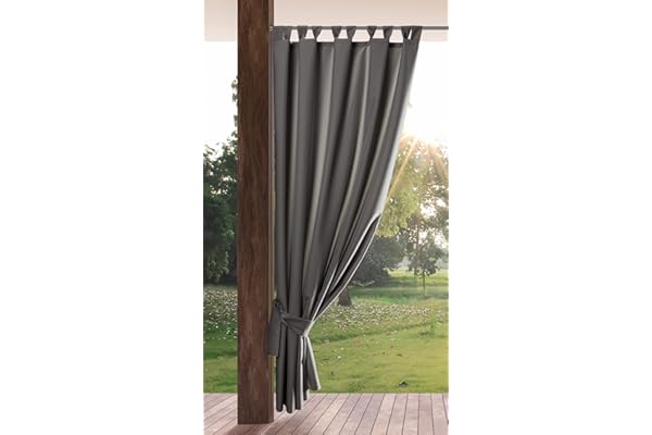 Eurofirany Garden Rideau d'Extérieur à Pattes Auto-agrippantes, 1 Pièce, Occultant & Imperméable, Protection UV, pour Balcon Terrasse Pavillon, 155x200 cm (L x H), Gris Foncé