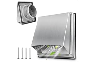 Yooler Ø150mm Lüftungsgitter Edelstahl, Ablufthaube Lüftungsgitter mit Insektenschutzgitter lüftungsklappe, Wetterschutzgitter Für VMC-Rohr und Abdeckung Dunstabzug Außen mit Kautschuk-Dichtung