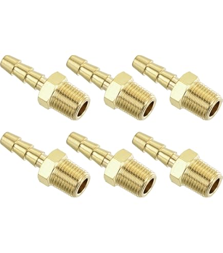 FOCMKEAS 4PCS Brass Hose Barb Fittings, Metric M8-1 Male To Barbed...