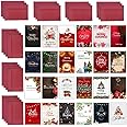 AanyaCentric 24 Assorted Christmas Cards with Envelopes - 24 Unique Designs 2 x 2.9 inch Postcard For Gifts, Blank Inside - Premium Holiday Cards - Suitable For All Relations