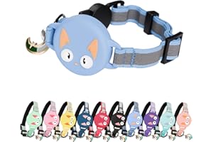 Kittytag Reflective Airtag Cat Collar With Air Tag Holder And Bell, Quick Release Cat Collar, Compatible With Airtag And Iphone, Safe, Adjustable, And Anti-choke Apple Airtag Holder For Cats (Blue)